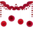 thumbnail image 1 of Red Party Decor 3D Paper Fan Flower Party Banner Circle Dots Garland Hanging Paper Polka Dot Streamer for Wedding Anniversary Bachelorette Birthday Valentines Hen Party Supplies, 1 of 6