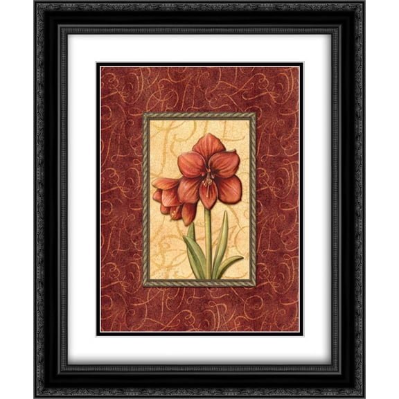 Red Passion IV 2x Matted 20x24 Black Ornate Framed Art Print by Audrey, Charlene