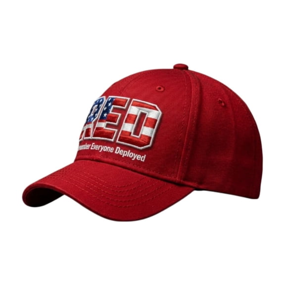 Red Patriotic R.E.D. Remember Everyone Deployed Baseball Cap for Veterans