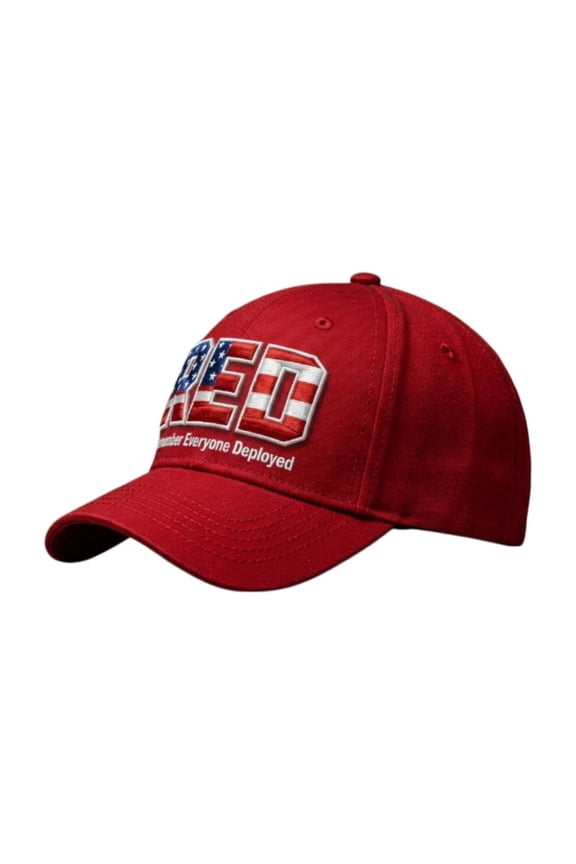 Red Patriotic R.E.D. Remember Everyone Deployed Baseball Cap for Veterans