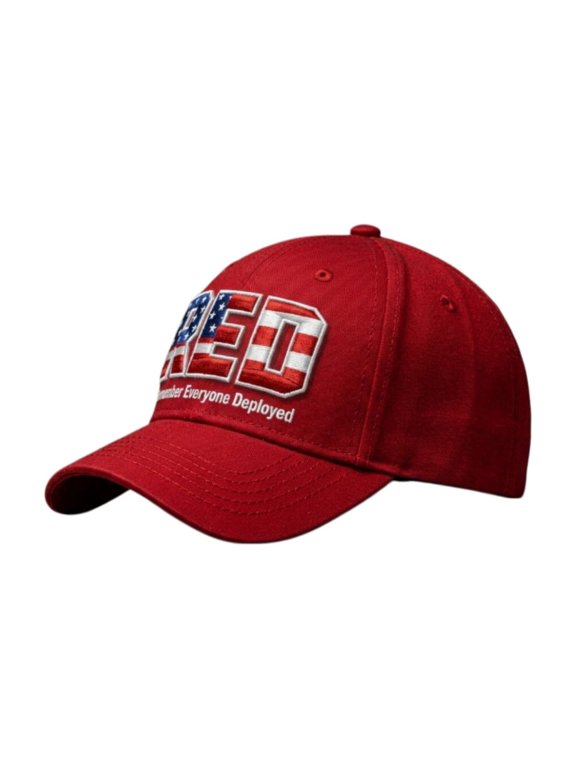 Red Patriotic R.E.D. Remember Everyone Deployed Baseball Cap for Veterans