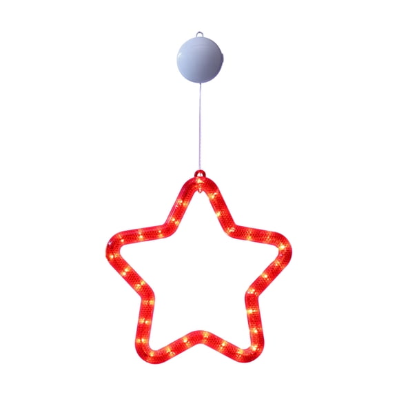 Red Patriotic Suction Cup LED Holiday Window Light, Festive Home Decor for Fourth of July Christmas and Weddings, Easy Mount Front Door Ornament for Creating Celebratory Atmosphere with Family