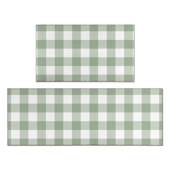 Red Pattern Kitchen Mat Sets 2 Piece Farmhouse Non Slip Rug Woman Kitchen Laundry Room Rug - 17x30+17x47 Inch