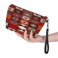 thumbnail image 1 of Red Patterned Textile Design Tiles Leather Makeup Bag Small Travel Cosmetic Bag For Women,Cosmetic Organizer Makeup Pouch For Purse, One Size, 1 of 4