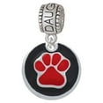 thumbnail image 1 of Red Paw on Black Disc - Daughter Charm Bead, 1 of 1