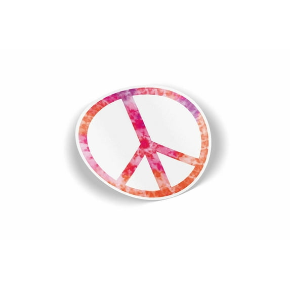 Red Peace Sign Waterproof Sticker