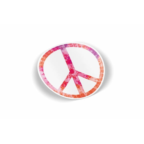 Red Peace Sign Waterproof Sticker