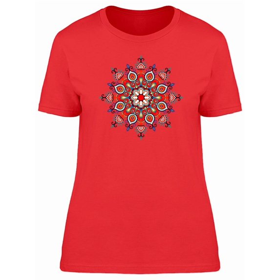 Red Peacock Mandala Tee Women's -Image by Shutterstock