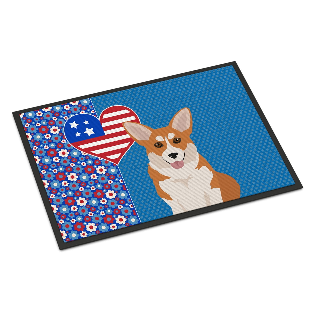 Red Pembroke Corgi Indoor or Outdoor Mat 24x36 36 in x 24 in