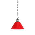 thumbnail image 1 of Red Pendant Light with Chrome FIxture, 1 of 5