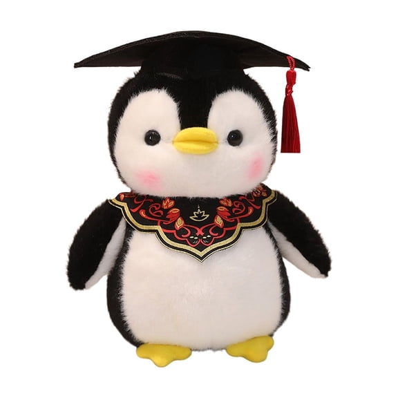 Red Penguin Soft Stuffed Graduation Toy Cotton Plush For Classmates Celebration