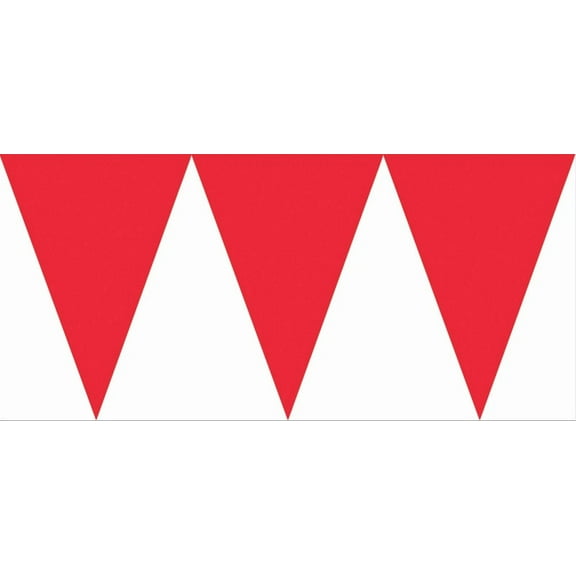 Red Pennant Banner 12 Inch X 12 Feet Plastic All Weather Beistle Party Accessory