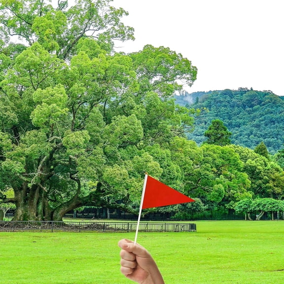Red Pennant Flags, Blank Solid Flag On Stick, Hand Held DIY Flag, Party Decorations, Sports Club, School, Festival Celebration