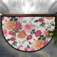 thumbnail image 1 of Red Peony Flower Half Round Door Mat, Rose Floral Non-Slip Half Circle Rug Doormats Absorbent Washable for Indoor Outdoor Kitchen Bedroom Home Decor 24"x36", 1 of 7