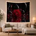 thumbnail image 1 of Red Peony with Pearls on Dark Water, Romantic Gothic Illustration, Valentine's Day Gift for Flower Lovers, Botanical Wall Art, Tapestry Wall Hanging for Bedroom and Living Room, 1 of 7
