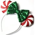thumbnail image 1 of Red Peppermint Candy Minnie Ears, Christmas Mickey Ears, Red Minnie Ears, Christmas Minnie Ears, 1 of 1