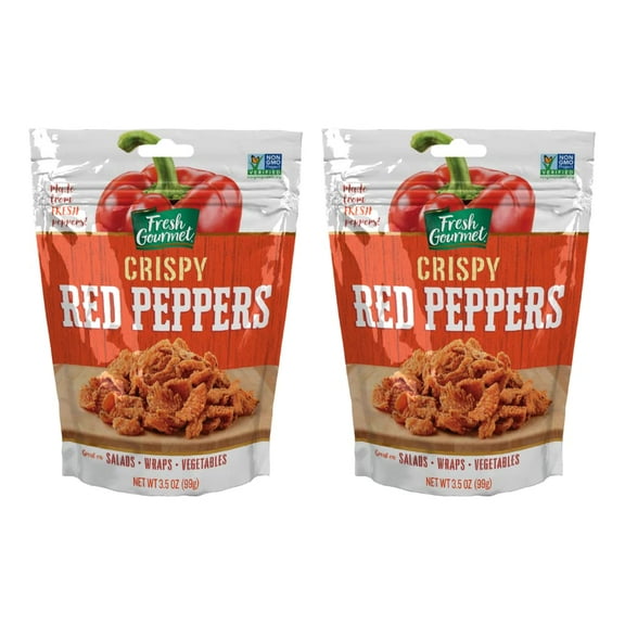 Red Peppers Crunchy Snack  Salad Topper (3.5 Ounce (Pack of 2))