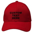 thumbnail image 1 of Red Personalized Text Embroidered Unisex Baseball Cap, Adjustable Hat, Custom Text, 1 of 9