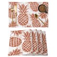 thumbnail image 1 of Red Pineapple Placemats Set of 8 Summer Botanical Tropical Fruits Place Mats Indoor Wipeable Table Mats Washable Cloth Dining Table Placemats for Kitchen Holiday Party Home Decor 13x19 Inch, 1 of 9