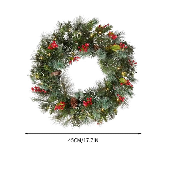 Red Pinecone Wreaths Are Hung On The Doors And Walls For Christmas Interior Decoration