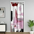 thumbnail image 1 of Red Pink Black Stripes Door Curtain For Doorway Privacy 42"W X 80"L,Tid Dye Style Blackout Curtain,Modern Abstract Fashion Theme Door Drape,Ombre Lines Pattern Closet Curtain Temporary Door, 1 of 4