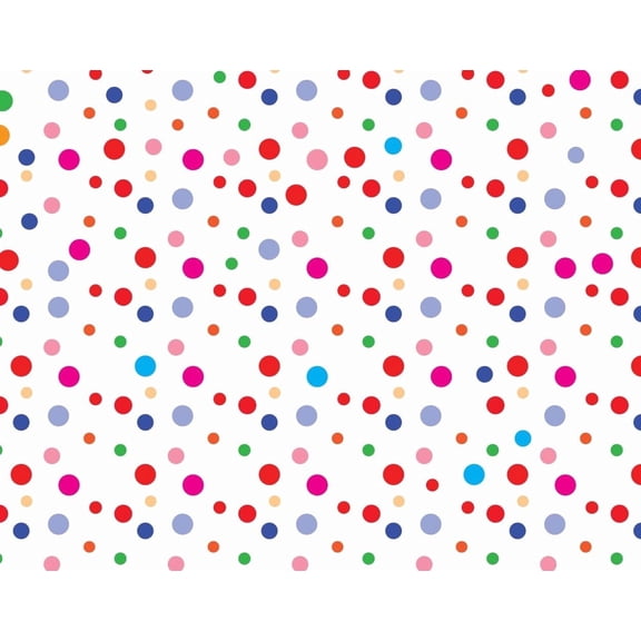 Red, Pink, Blue, Green & Purple Polka Dot Pattern Edible Icing Image Cake Topper, by Tnct.