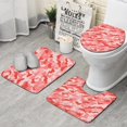 thumbnail image 1 of Red Pink Camo Classic Shapes Pattern Bathroom Rugs Sets 3 Piece,Toilet Cover Set,Absorbent Non Slip Bathroom Mats Sets with U-Shaped Contour Rug Toilet Rug Set, 1 of 5