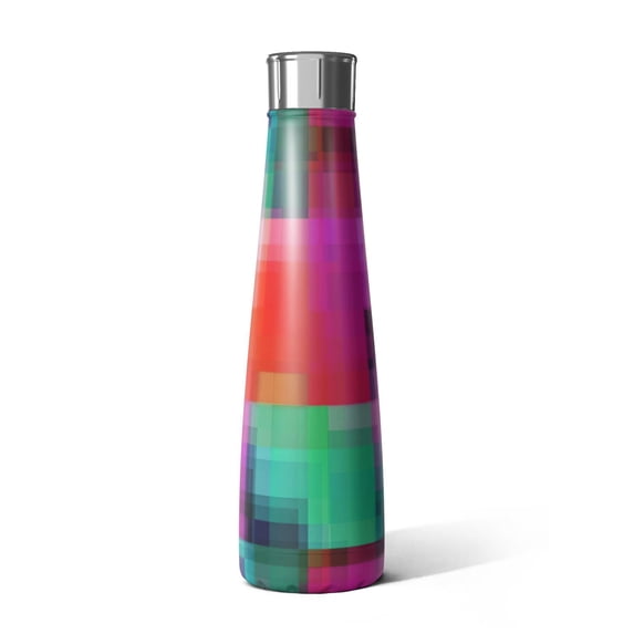 Red and Pink Checkered Pattern Cola Shaped Water Bottle 1 Pack, Vacuum ...