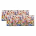 thumbnail image 1 of Red Pink Flowers Curtain Valances for Windows, Kitchen Valance Window Treatments Panel 2 Pack, Spring Lavender Pastoral Botanical Rod Pocket Short Curtains for Bathroom Bedroom 42 x 12 Inch, 1 of 8