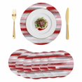thumbnail image 1 of Red Pink Gray Stripes Round 15 Inch Placemats Set of 6, Modern Abstract Minimalist Retro HeatResistant Non Slip Place Mats for Dining Table, Wipeable Braided Kitchen Table Mats for Housewarming, 1 of 9