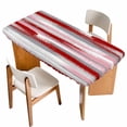 thumbnail image 1 of Red Pink Gray Stripes Table Cloths for 5 Foot Rectangle Tables, Modern Abstract Minimalist Retro Patio Waterproof Elastic Fitted Tablecloths, Washable Rectangular Table Cover for Camping, 1 of 8
