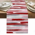 thumbnail image 1 of Red Pink Gray Stripes Table Runner - 36 Inch Long, Kitchen Dining Table Runner Dresser Scarves, Modern Abstract Minimalist Retro Farmhouse Decor for Coffee Tables Wedding Party Banquet, 1 of 8