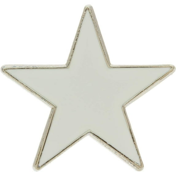 Red, Pink Green, White or Blue Colored Star Lapel Pins Pack of 10 White