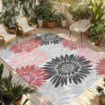 thumbnail image 1 of Red Pink Grey Sunflowers Outdoor Rug for Patio/Deck/Porch, Non-Slip Large Area Rug 5 x 7 Ft, Boho Retro Floral Rustic Blossom Indoor Outdoor Rugs Washable Area Rugs, Camping Rug Carpet Runner, 1 of 8