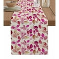 thumbnail image 1 of Red Pink Leaves Table Runner Cotton Linen 36 Inch Holiday Dresser Scarves, Botanical Abstract Color Retro Plants Tablerunner for Kitchen Coffee Dining Bedroom Dinner Scarf Décor 13''x36'', 1 of 9
