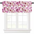 thumbnail image 1 of Red Pink Leaves Valances for Windows Farmhouse Kitchen Curtains Valances Rod Pocket Valance Curtains for Kitchen Windows Summer Botanical Pastoral Plants Window Valances for Bathroom Bedroom 60"x18", 1 of 6