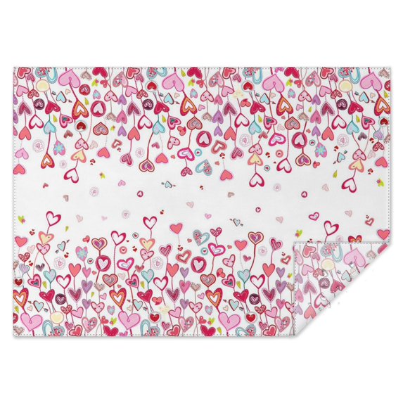 Red Pink Love Heart Table Cloth,Wrinkle Free Table Cover with Polyester,Waterproof Reusable Tableclothes for Easter Birthday Picnic Wedding (Rectangle,60x84inch)