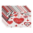thumbnail image 1 of Red Pink Love Hearts Placemats Set of 6, Happy Valentine's Day Dining Table Place Mats Home Kitchen Decor Love 17.7*11.8inch, 1 of 6