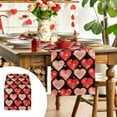 thumbnail image 1 of Red Pink Love Hearts Table Runner, Happy Valentine's Day Home Kitchen Decor, Vintage Seasonal Anniversary Kitchen Dining Table Decoration for Home Party Decor(L), 1 of 6