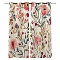 thumbnail image 1 of Red Pink Spring Floral Blackout Curtains for Bedroom/Living Room, Thermal Insulated Kitchen Curtains, Summer Botanical Vintage Grommet Darkening Window Treatment Drapes 27.5"x39"x2, 1 of 8