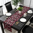 thumbnail image 1 of Red Pink Strawberry Cotton Linen Long Table Runner 13 x 108 inch Black Lovely Summer Spring Fruit Non-slip Rectangular Dining Table Decor for Wedding Party Holiday Dinner, 1 of 8