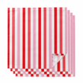 thumbnail image 1 of Red Pink Stripe Cloth Napkins, Geometric White Vertical Striped Washable and Reusable Dinner Napkins Set of 4, Table Napkin for Kitchen Party Birthday Wedding Hotel Housewarming 20"x20", 1 of 8