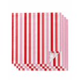 thumbnail image 1 of Red Pink Stripe Cloth Napkins Set of 4 Reusable Dinner Napkins, Geometric White Vertical Striped Cocktail Napkin Washable Table Napkins for Wedding/Holiday Party/Baby Shower 20"x20", 1 of 7