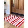 thumbnail image 1 of Red Pink Stripe Door Mat&nbsp;Indoor Outdoor Entrance, Non Slip Rug for Kitchen Bathroom Entryway Rug, Geometric White Vertical Striped Washable Doormat Floor Mat for Office Home Decor 20x31.5 Inch, 1 of 8