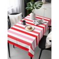 thumbnail image 1 of Red Pink Stripe Tablecloth Rectangle Table Cloths 54x108, Waterproof Tablecloth Outdoor Table Cloth, Geometric White Vertical Striped Washable Table Cover for Kitchen Dinning Party, 1 of 8