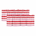 thumbnail image 1 of Red Pink Striped Valances for Windows, Decorative Rod Pocket Window Valance Curtains, Farmhouse Stripes Simple Art Short Curtain Drapes for Kitchen/Bathroom/Living Room, 2 Panels, 42" W x 18" L, 1 of 8
