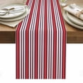 thumbnail image 1 of Red Pink Stripes Table Runner - 90 Inch Long, Kitchen Dining Table Runner Dresser Scarves, Country Simple Gradient Vertical Lines Farmhouse Decor for Coffee Tables Wedding Party Banquet, 1 of 8
