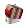 thumbnail image 1 of Red Pink Toaster Cover 2 Slice, Small Kitchen Appliance Covers, Farmhouse Wood Grain Vintage Brown Striped Toaster Oven Cover with Loop, Bread Machine Cover Polyester Dust Cover Protection, 1 of 4