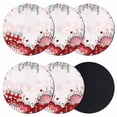 thumbnail image 1 of Red Pink Valentine's Day Coasters Set of 6, Absorbent Coasters for Drinks, Love Heart Eucalyptus Leaves Ombre Coaster for Desk Coffee Table Protection, Home Decor House Warming Gifts 4", 1 of 8