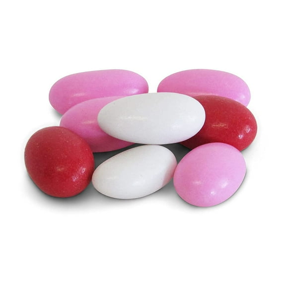 Red Pink & White Jordan Almonds Mix by It's Delish, 2 LBS Bulk Bag  Valentines and Mothers Day Girl Theme Bulk Party Favors Almond Nut Coated in Sweet Hard Candy Shell - Vegan & Kosher